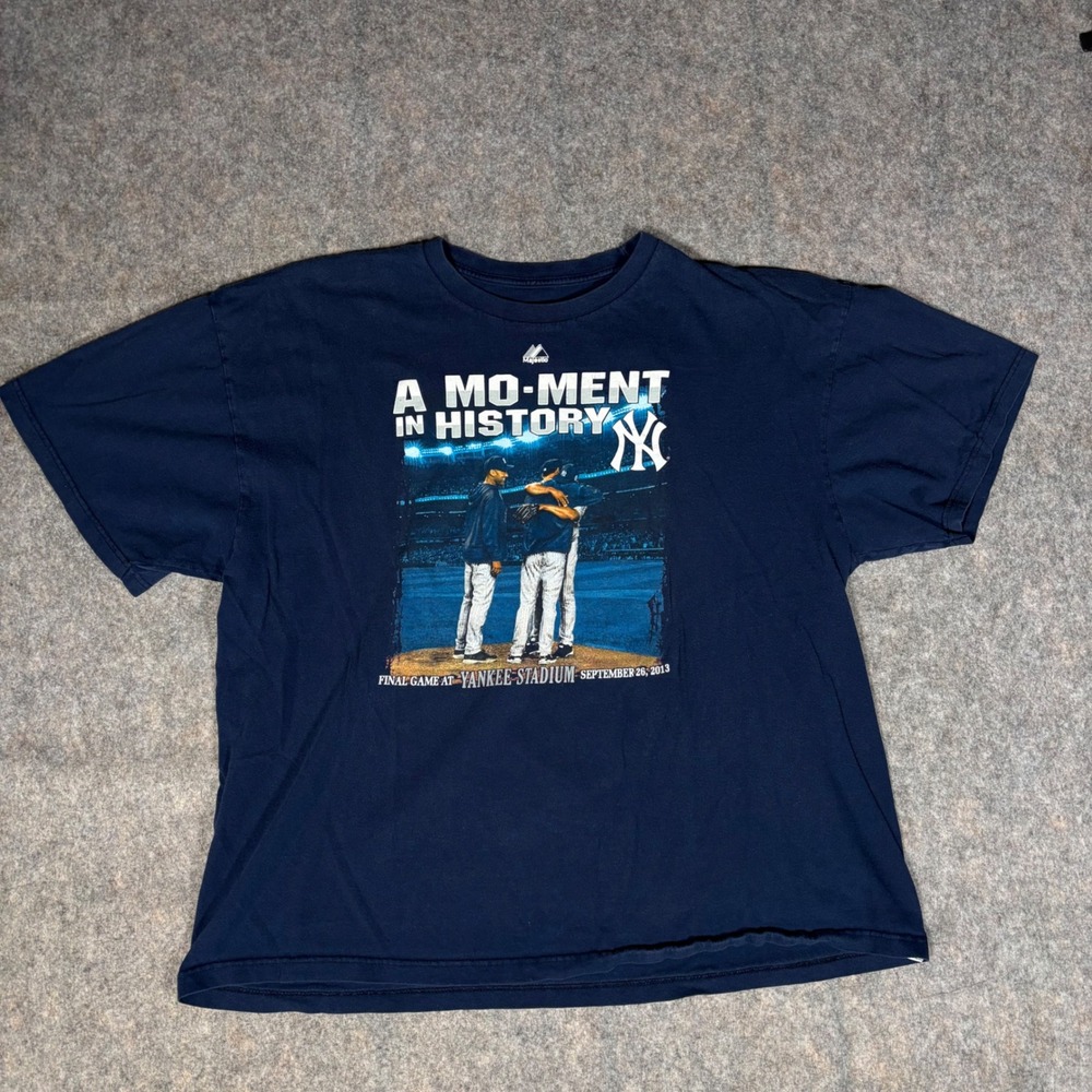 New York Yankees Mariano Rivera T-Shirt Mens 2XL‎ Majestic Navy Retirement Mo